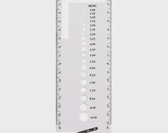Pony 60667 Knitting Needle Gauge with Yarn Cutter, 2.00-10.00 mm, Needle Gauge, Needle Gauge, Ruler