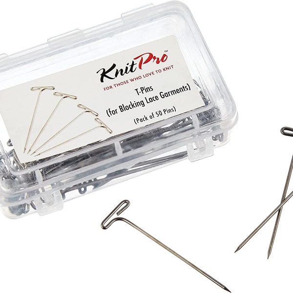 KnitPro 10873 T-Pins, T Nadeln, 50 Stück, Metall