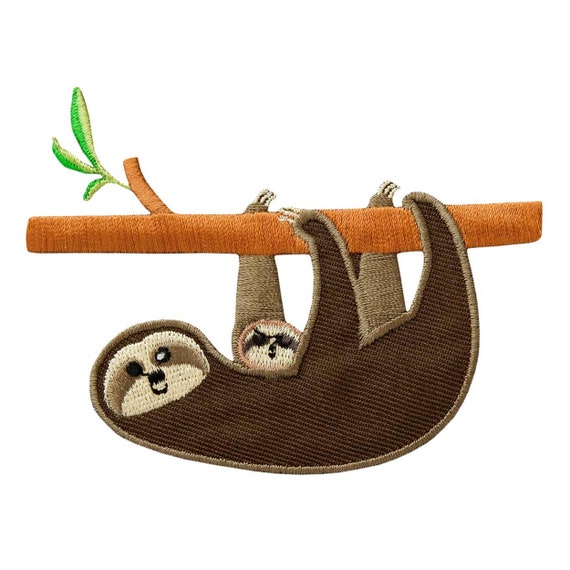 Mono Quick Perezoso Colgando Con Bebe Aplique Patron De Etsy