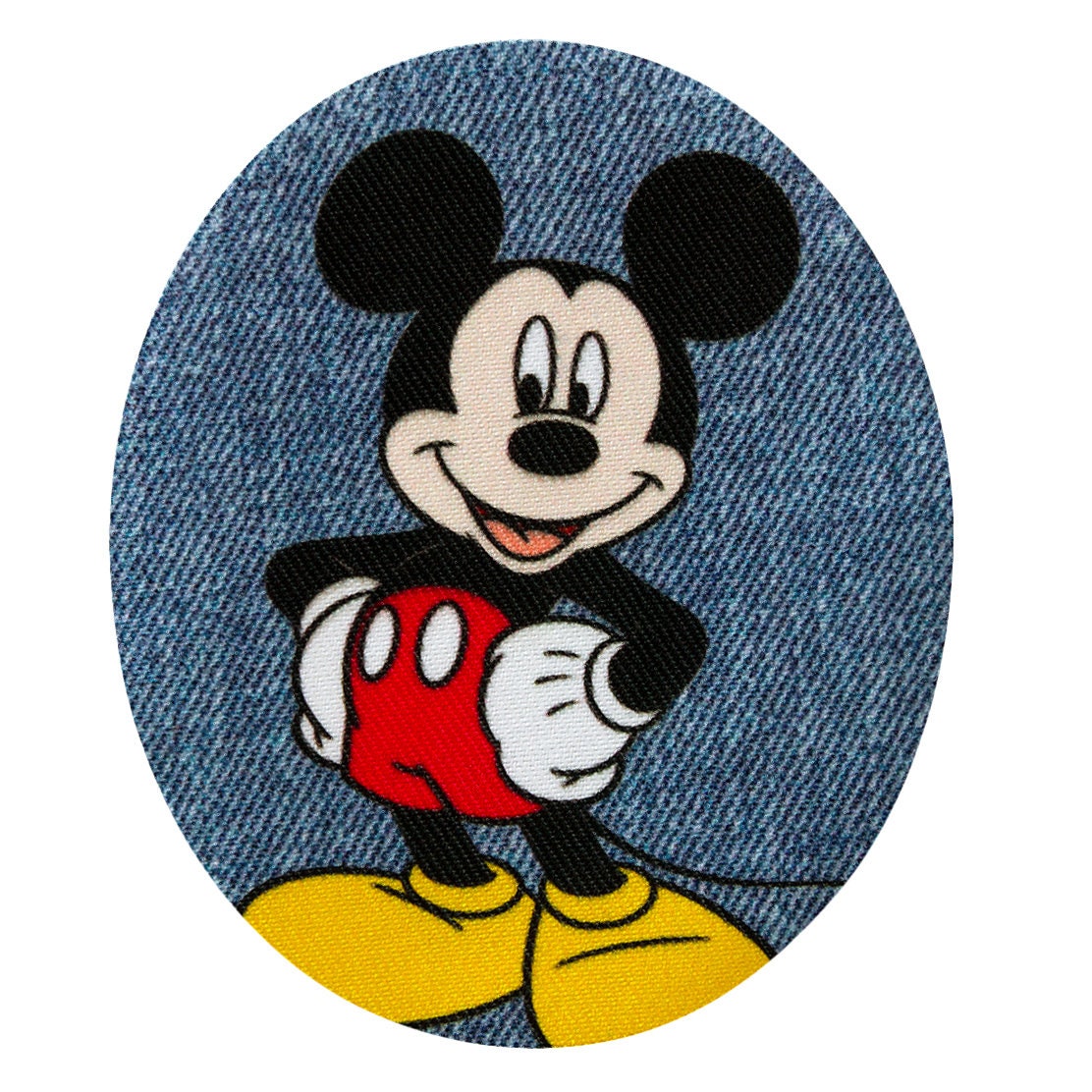 Aufnäher Mickey Mouse steht Set 2 Stück oval 3 Disney Comic Kinder Bügelbild 