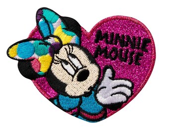 Mono Quick 16288 Minnie Mouse© in heart, pink, iron-on patch