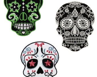 Mono Quick 1475x Skull, Dia de Muertos - Colorful Skulls - Application Ironing Image Patch