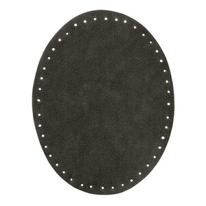 Mono Quick 100xx 2 patches imitation suede, application, iron-on transfer, patch oval 10042 - Dunkelgrau
