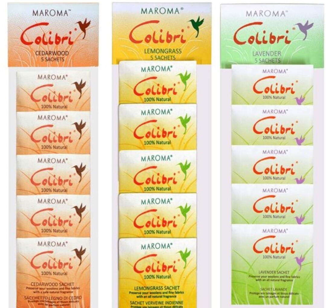 Colibri Mini Colibri Moth Repellent 5 Mini Bags Lavender, Lemongrass or Cedarwood ...