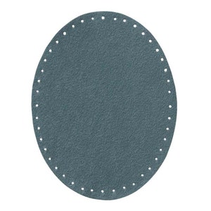 Mono Quick 100xx 2 patches imitation suede, application, iron-on transfer, patch oval 10050 - Blaugrau