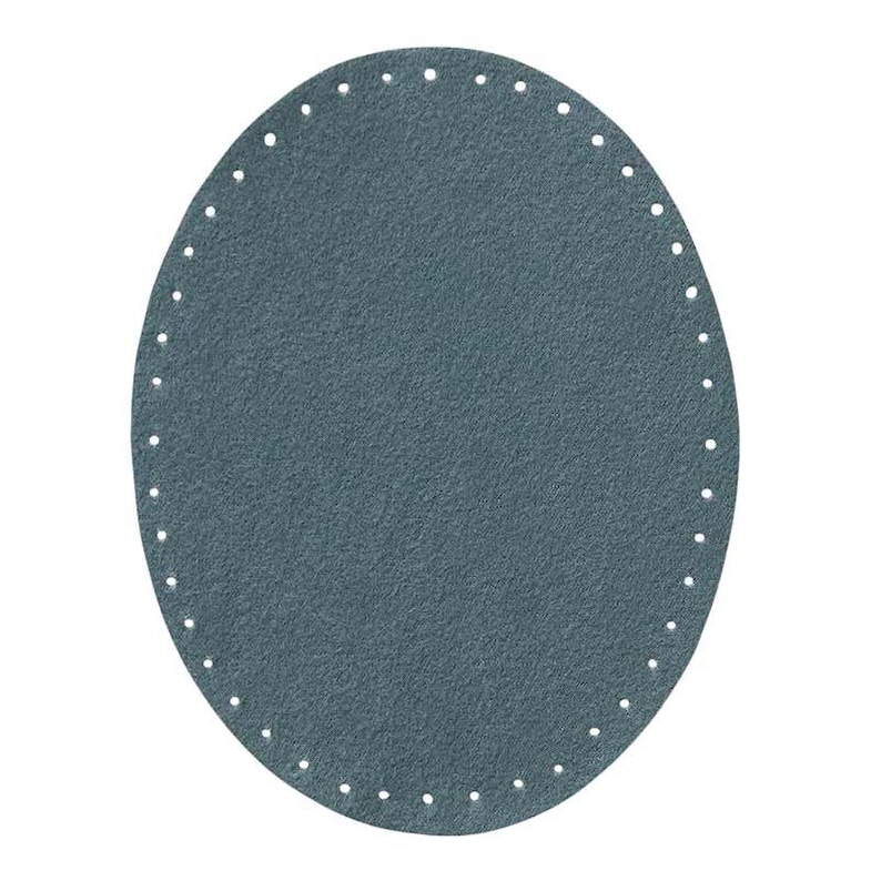 Mono Quick 100xx 2er Flicken Wildlederimitat, Applikation, Bügelbild, Patch Oval 10050 - Blaugrau