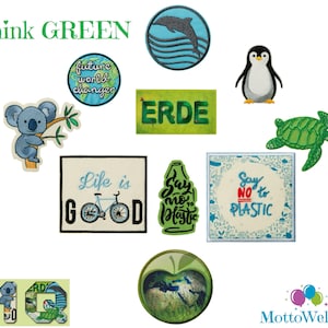 Mono Quick RECYCL-PATCH-applikationer, stryktransfers, tillverkade av återvunna PET-flaskor