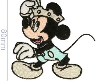 HKM 34751 Micky Maus mit Krone Bügelbild, Patch, Mickey Mouse