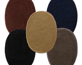 Mono Quick 1036x 2-piece corduroy patches, appliqué, iron-on patch corduroy patch oval
