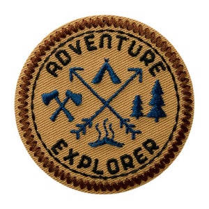 Mono Quick 08038 Adventure Explorer Outdoor, application patch iron-on patch Ø5.3 cm