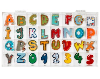 Mono Quick Letters, Numbers - Application - Ironing Image - Ironing Sewing Sticking, Alphabet COLORFUL