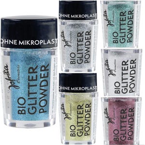 Jofrika Cosmetics - Bio Glitter Powder, fines paillettes dans le shaker, biodégradables, sans microparticules