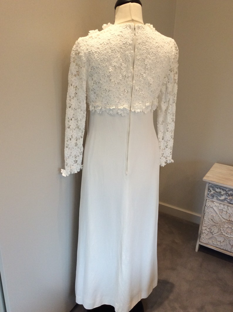 Vintage 90s midi wedding gown with Austrian crystals UK 810