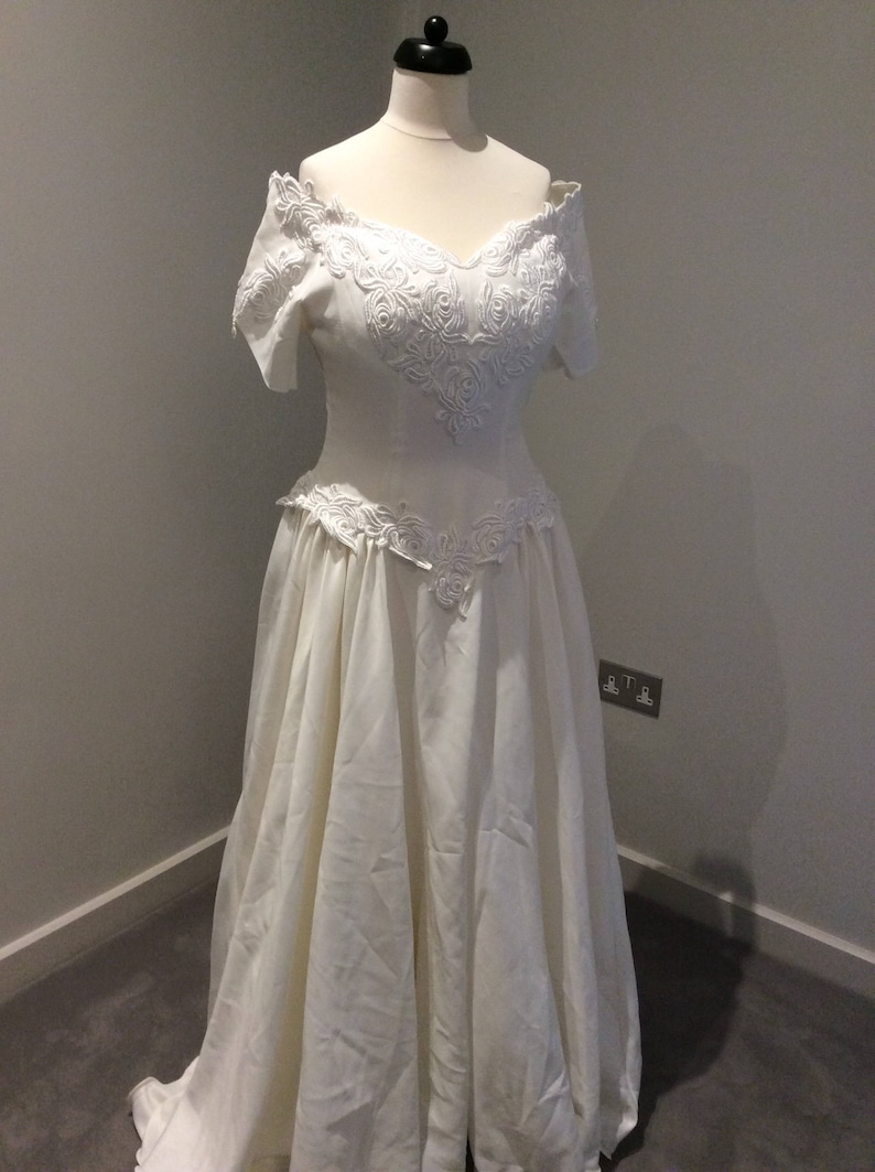 Vintage 1990/'s cream wedding gown