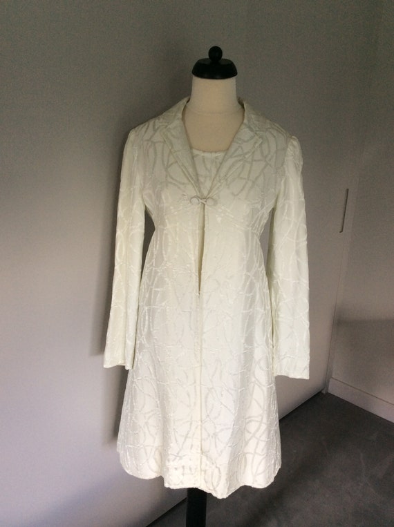 Vintage 80s Jean Muir London dress and coat UK8