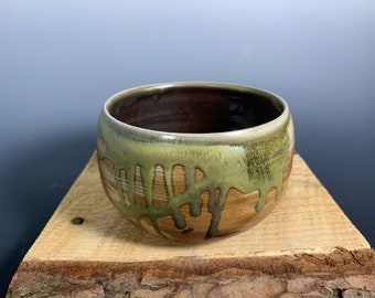 Woodfired Porcelain Green Ash RedArt Glaze Bowl