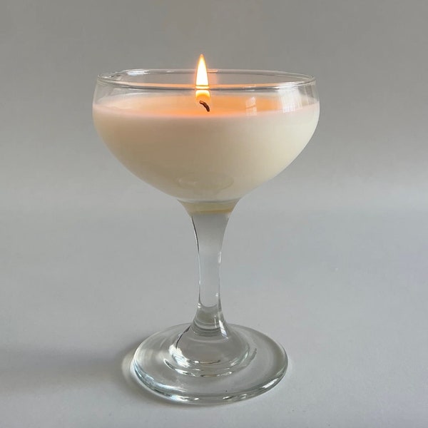 Candle in Cocktail Glass Etsy