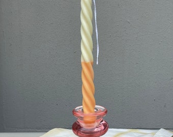 Creamsicle Half Tone Taper Candle