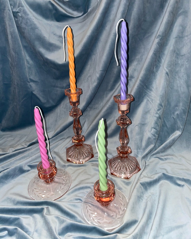 Beeswax Curled Taper Candles imagem 1