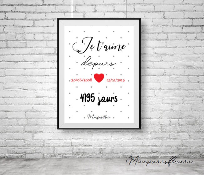 Affiche Je T'aime à Personnaliser