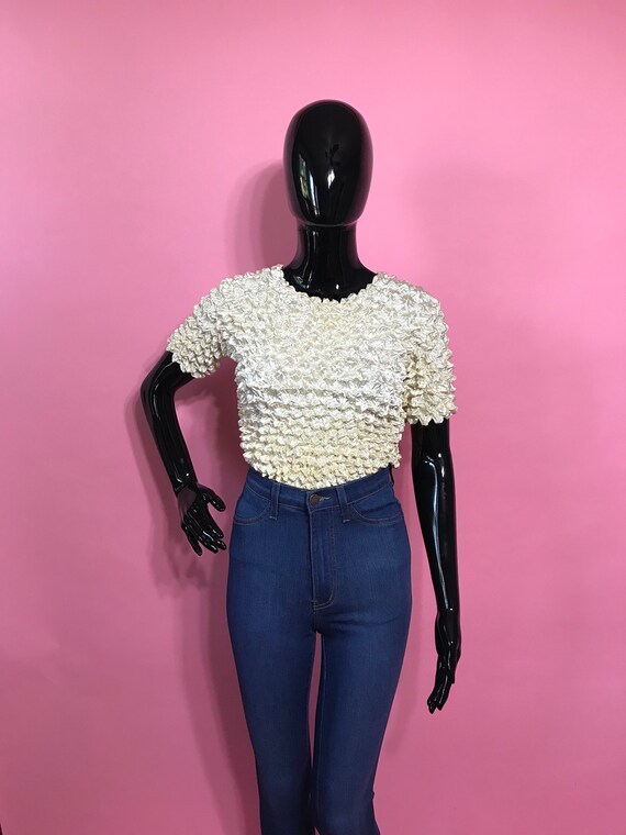 90's Popcorn Crinkled Shirt/ s / m