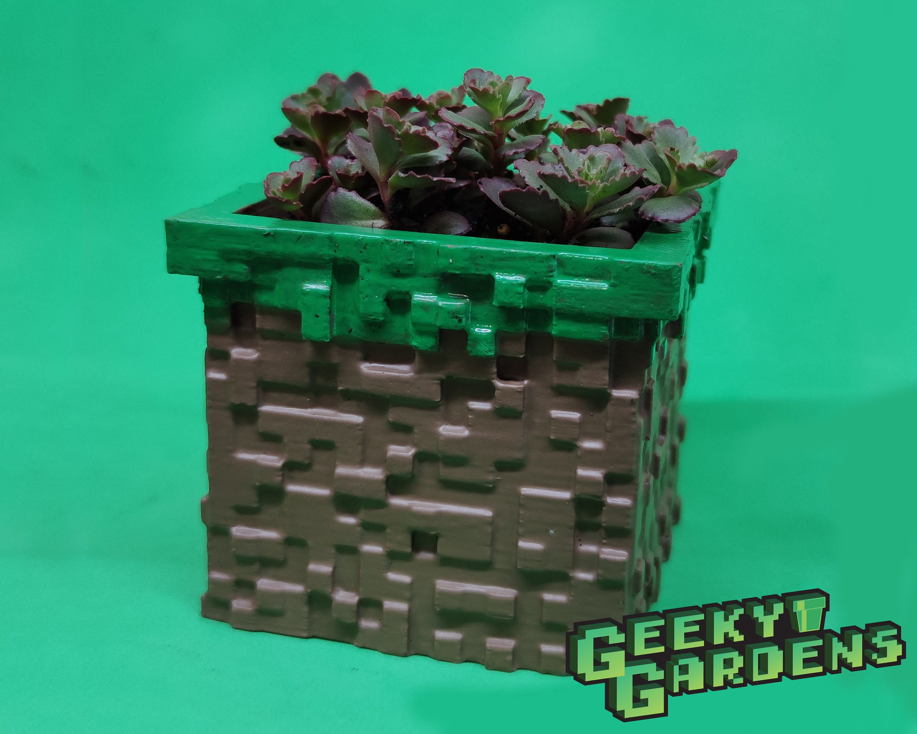 Minecraft Grass Block Planter Print File STL - Etsy