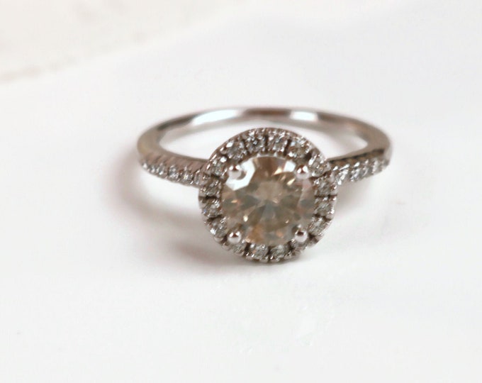 14 Karat White Gold  1.50 CT Diamond Engagement Ring With Appraisal Report