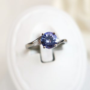 10K White Gold Tanzanite and Diamond Ring Size 6, comes with recent appraisal report image 2