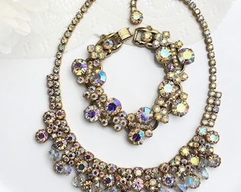 Verified Juliana D&E Aurora Borealis Necklace and Bracelet Set
