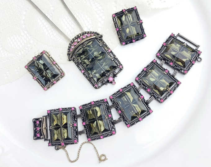 Gorgeous 1950's SARAH COVENTRY Midnight Magic Necklace Set