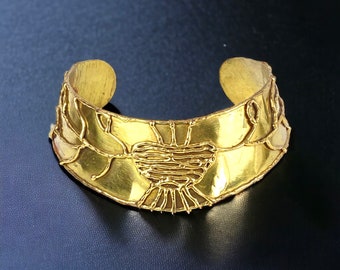 Fabuloso collar de oro brutalista firmado por LUCIANO MEXICO - Ver condición