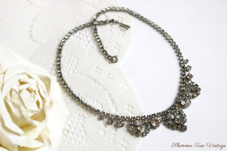 Glamorous Rhinestone Bridal Necklace