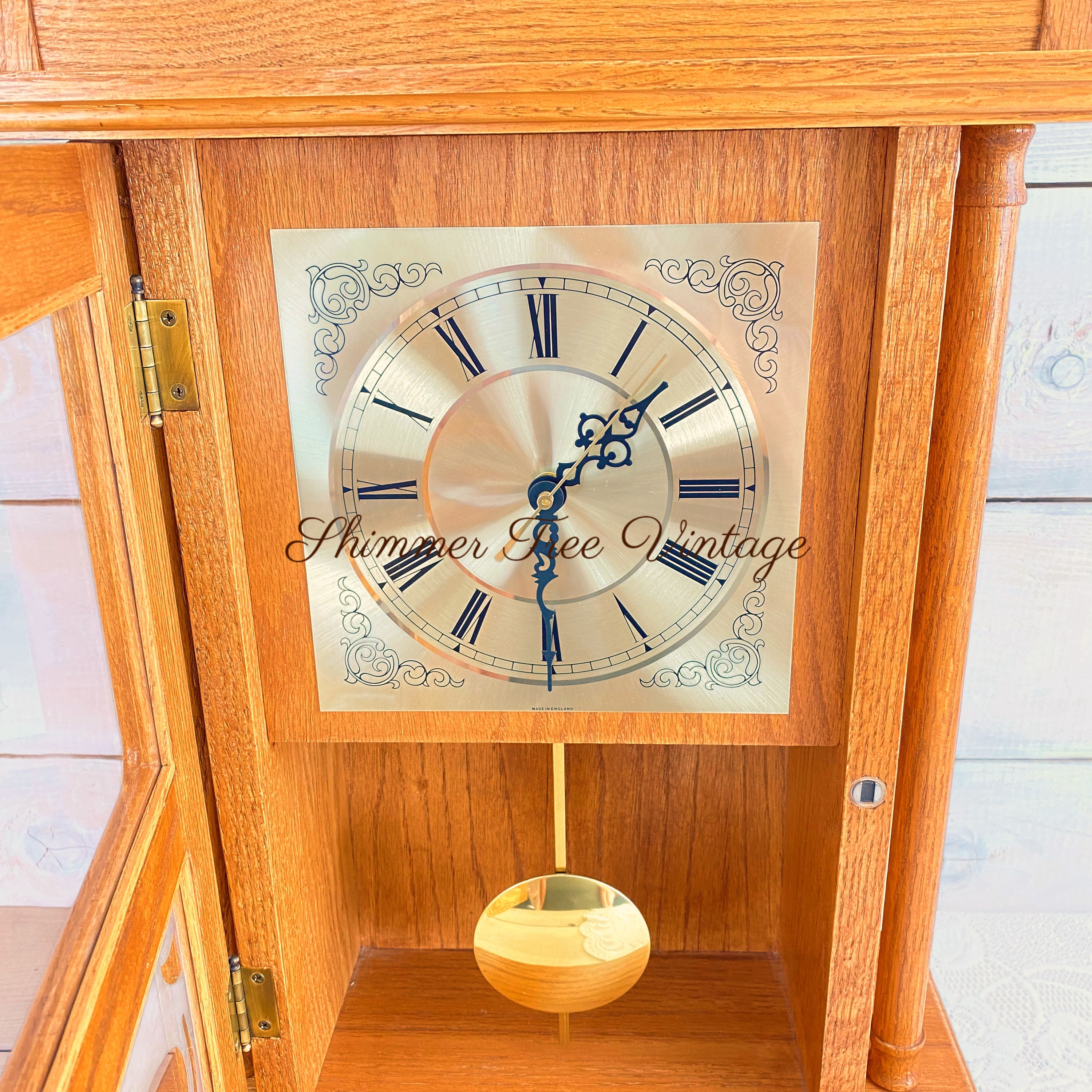 Vintage Solid Wood Pendulum Clock battery Operated Etsy