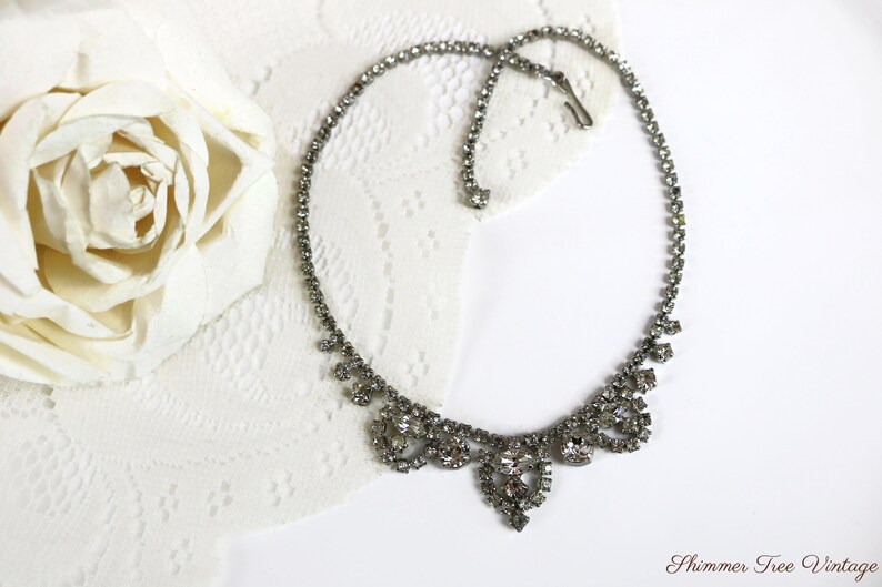 Glamorous Rhinestone Bridal Necklace