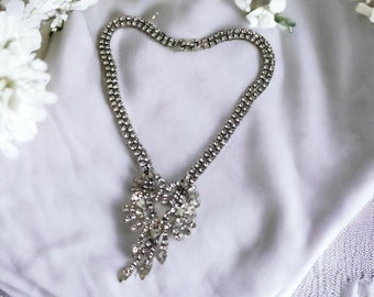 Gorgeous Art Deco Rhinestone Bridal Necklace