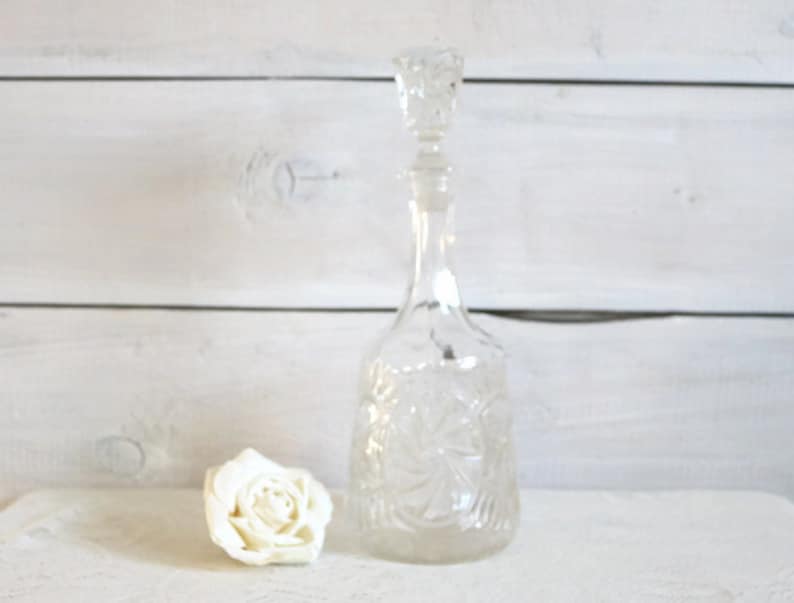 barware clear crystal drinkware Polish Starburst cut crystal Decanter