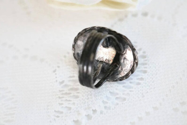 Antique Aqua Terra Jasper Cabochon gemstone ring ring size 6 large natural stone