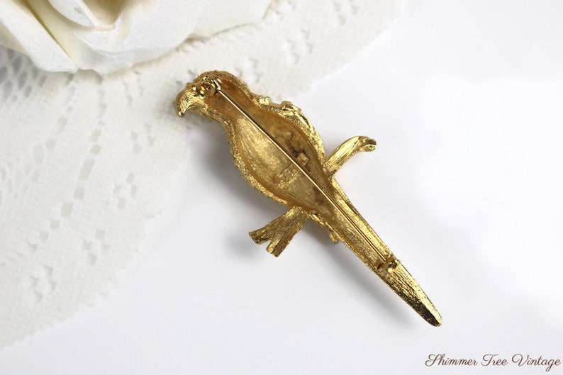 BSK Rhinestone Parrot Brooch