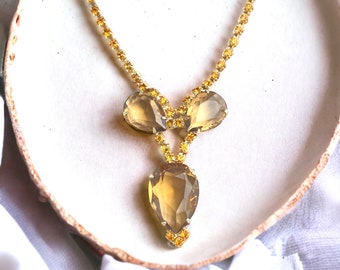 Nice Smoky Topaz Teardrop cabochon Necklace