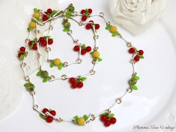 Long Celluloid Fruit Salad Necklace