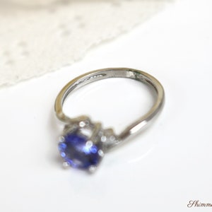 10K White Gold Tanzanite and Diamond Ring Size 6, comes with recent appraisal report image 7