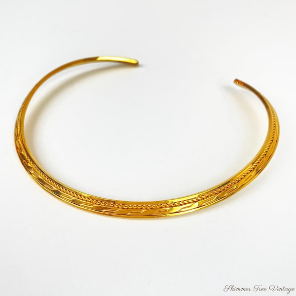 Vintage embossed Gold Plated Open Back Choker