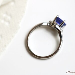 10K White Gold Tanzanite and Diamond Ring Size 6, comes with recent appraisal report image 6