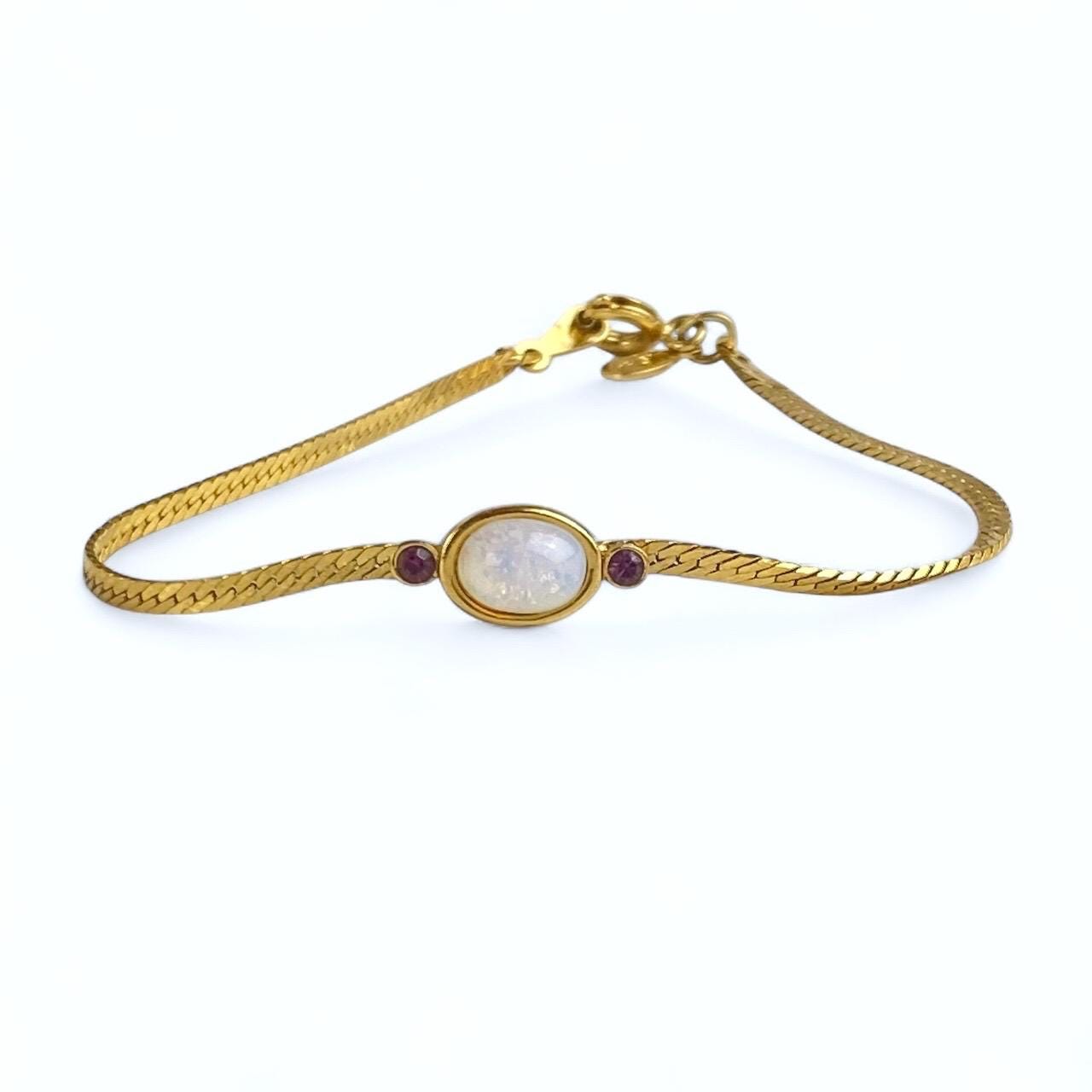 GIVENCHY Minimalist Faux Opal Bracelet - Etsy