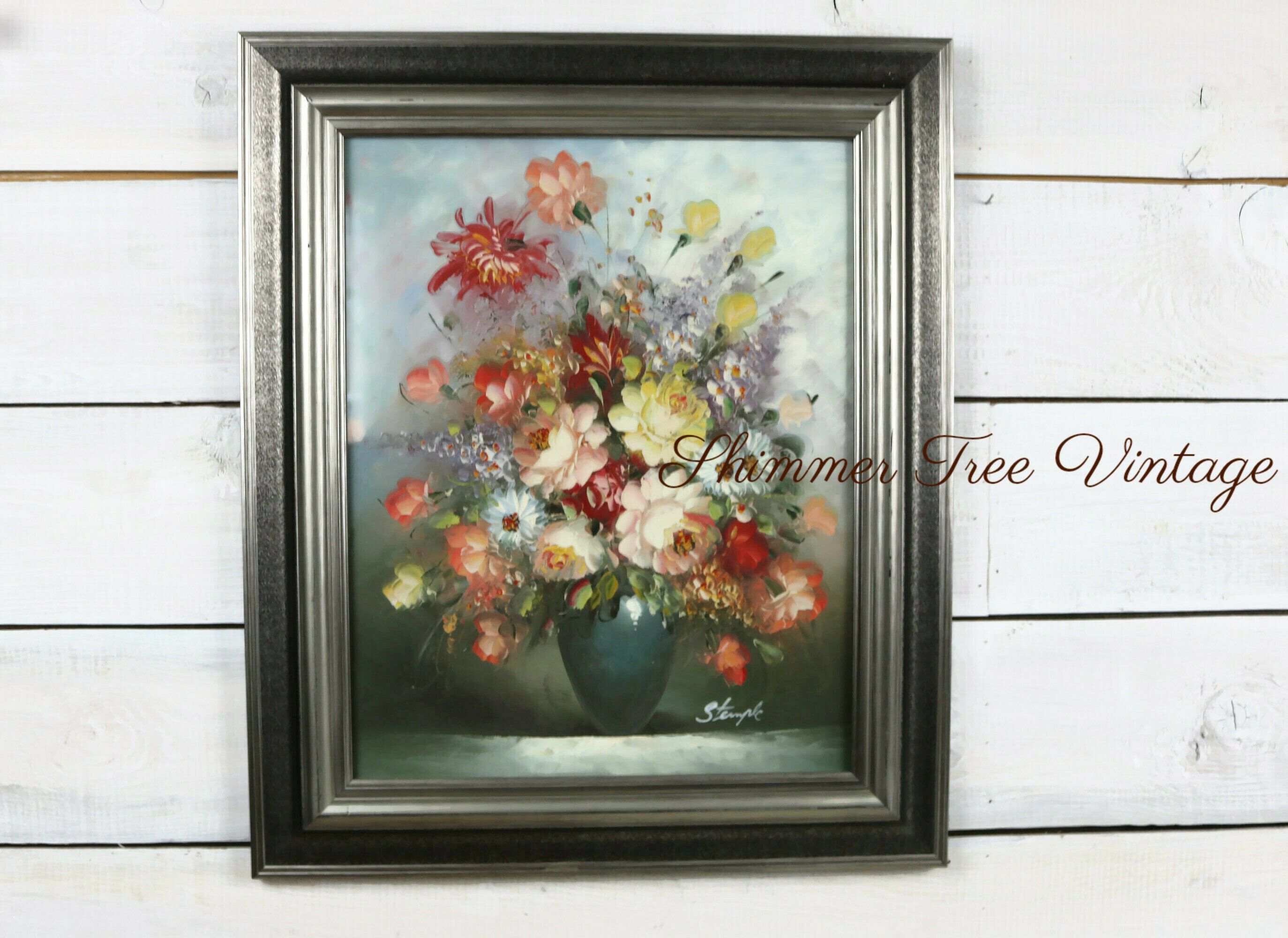 【値下げ】VINTAGE PAINT FLOWER OP CLANE Vintage Original Floral Painting. C58 - Etsy