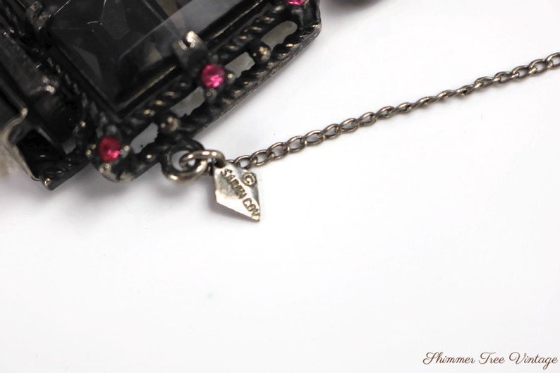 SARAH COVENTRY Black and Pink Midnight Magic Rhinestone Bracelet