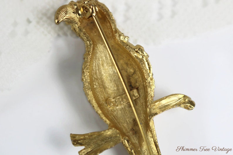 BSK Rhinestone Parrot Brooch