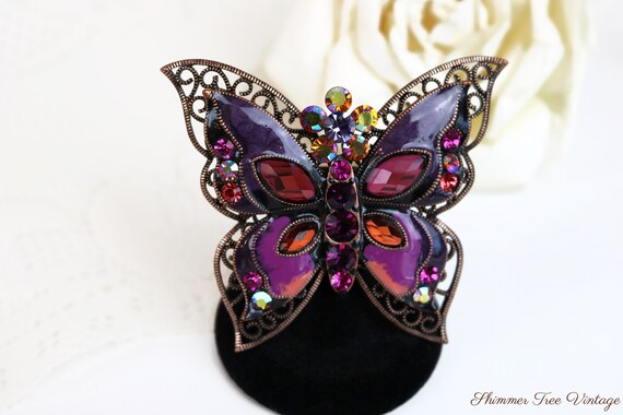 purple butterfly brooch