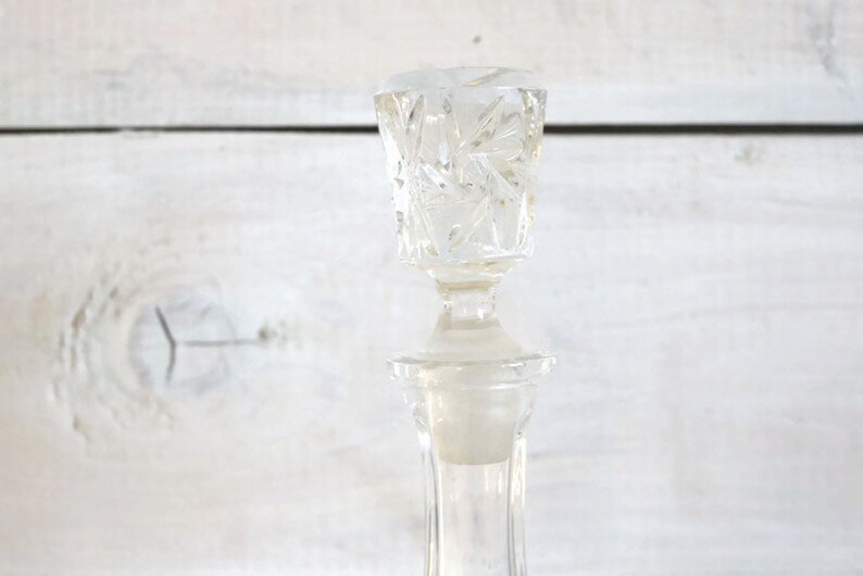barware clear crystal drinkware Polish Starburst cut crystal Decanter