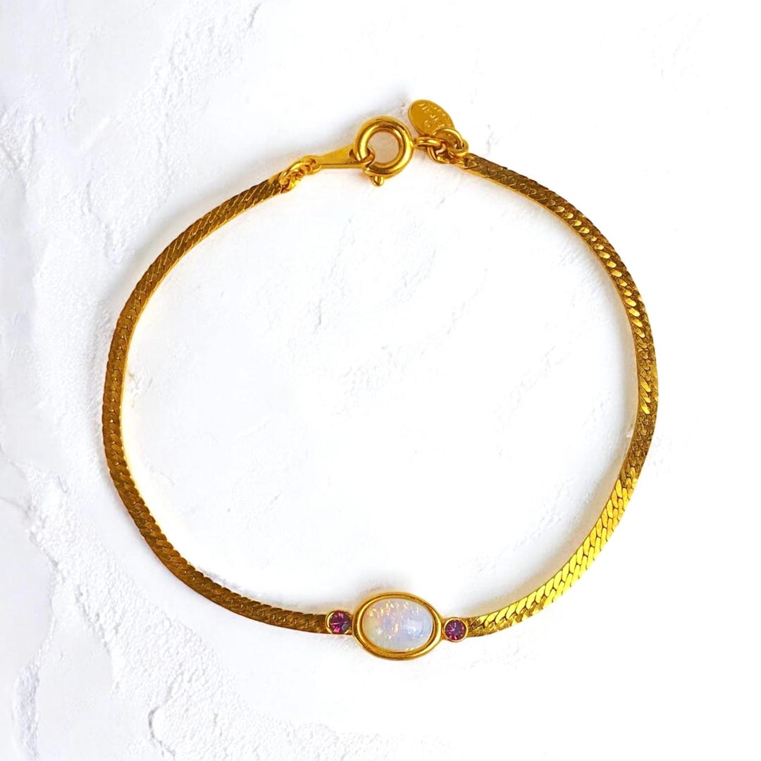 GIVENCHY Minimalist Faux Opal Bracelet - Etsy